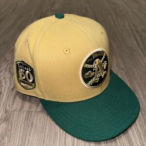 New Era Custom Oakland Athletics Vegas Gold/Dark Green 59fifty 7-1/2